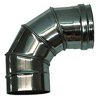 Curva regolabile 0-90 canna fumaria DN 200 tubo acciaio inox 316