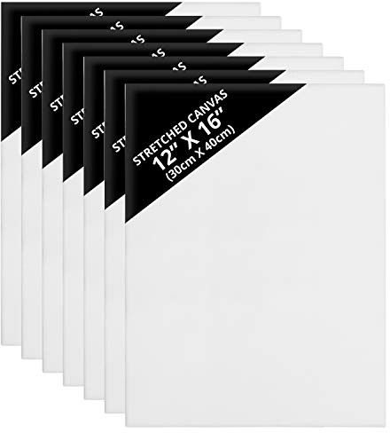 Belle Vous 7 Pack Blanka Kanvas – 30 x 40cm – Redan Utsträckta Kanvaspaneltavlor – Lämplig för Akryl och Oljemålning och för Skissning och Ritning