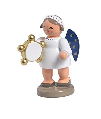 Rudolphs Schatzkiste Miniaturfigur Engel mit Tamburin BxTxH= 3x4x5cm NEU Miniatur Instrumente Figuren Seiffen Winter Erzgebirge Holzfigur Weihnachten Fensterschmuck Spielzeug Weihnachts