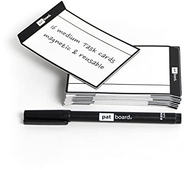 PATboard Scrum Board und Kanban Tafel TASKcards - 16 Magnetische Haftnotizen - Schwarz