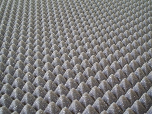 Schallisolierender Noppenschaum 100 x 100 x 3 cm, 1 qm Pyramidenform aus Polyurethan für Audio-Schallisolierung.