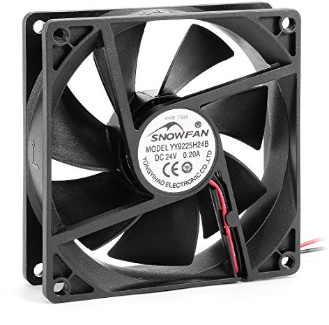 sourcing map 92mm x 92mm x 25mm 9225 24V DC Cooling Fan with Long Life Dual Ball Bearings