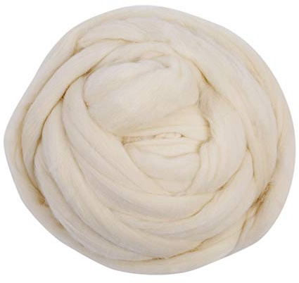 FTVOGUE 1 kg Naturwolle, umweltfreundlich, reinweiß, warme Wolle 60s