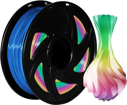 3D Drucker Filament zweifarbig PLA Seide PLA Filament 1.75mm Rainbow Farbverlauf 1KG Multiple Color Maßhaltigkeit +/-0.02mm Spule Sauber Gewickelt 3D Drucker Farbe Printing Filament Vakuumverpackung