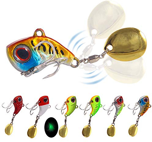 Kehyes jiggspinnare set 6 st spinnare jiggbait artificiellt spinndrag för abborre, gös gädda
