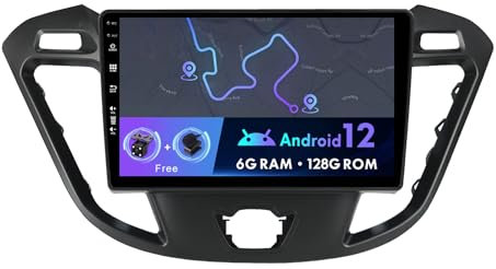 2 Din Car Stereo GPS Sat Nav Android 14 For Ford Transit Custom 2013-2020 -Free Camera+Mic+MapBluetooth/RDS/SWC/USB/Carplay/DSP/WIFI/AUX-6GB+128GB