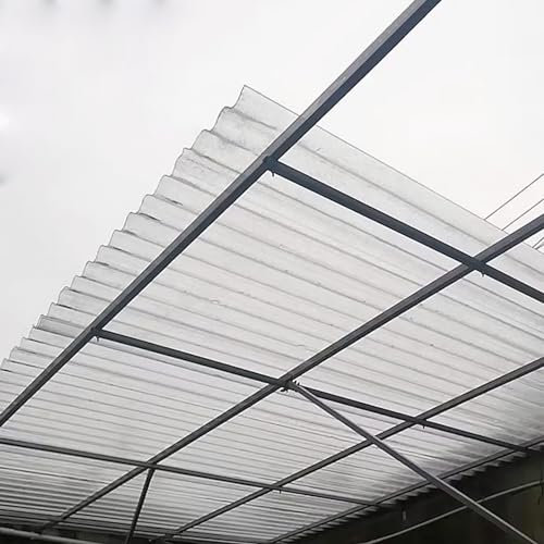 Wellplatten,2mm Dachplatten,Transparent Kurzrollen,FRP-Tageslichtplatten,Wetterfest/UV-Beständig Dachblech für Gerätehaus,für Gewächshaus Carports,1/3/6/8/13/14 Stück (0.9x1.6m/35x63in,6 Pcs)