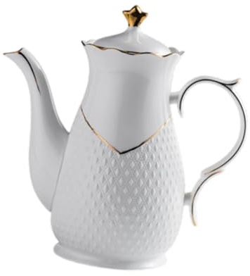 DimyFew Porzellan-Kaffeekanne, Wasserkocher, 1,6 l, Teekessel, Milchwärmer für Küche und Hochzeiten
