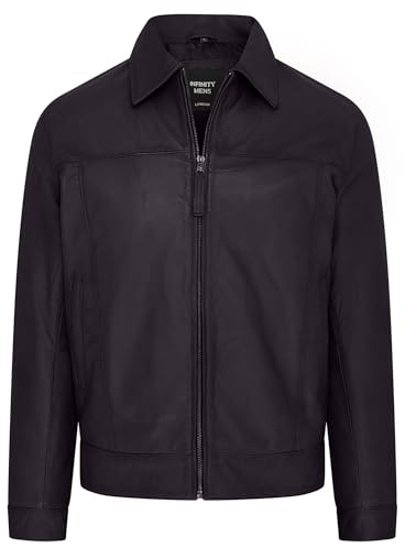 Infinity Leather Giacca da Motociclista Harrington Classica da Uomo in 100% Pelle Nappa