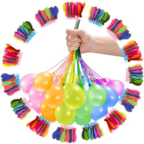 555pcs Reutilizables Globos de Agua, Globos de Agua de Fácil Llenado, Bombas de Agua con Cierre Automático, Aplica a Fiesta en la Playa Aire Libre Jardín