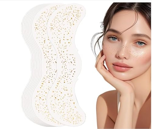 Dryxog 10 Piezas Tatuajes Temporales Cosméticos para Fiestas Tatuajes, Brillantes Festival de Impermeables pegatinas cara Dorado para Festivales de Tatuaje Con Purpurina (Tipo B)