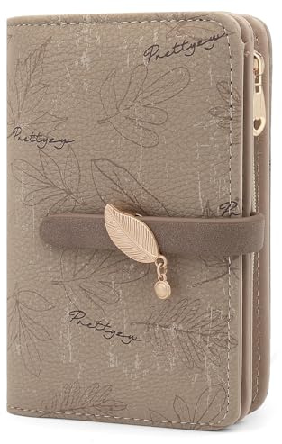 Portefeuille pour Femme Cuir PU Porte Monnaie Femmes avec RFID Blocage Porte Feuille Femme Petit Format avec 9 Emplacements et Poche à Fermeture pour Fille (Camel)