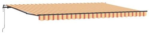 vidaXL Tenda da Sole Automatica e Retrattile Gialla e Arancione 500 x 300 cm. Realizzata in Tessuto Resistente ai Raggi UV e Impermeabile, Perfetta per Creare Ombra all’Aperto in Giardino o Balcone.
