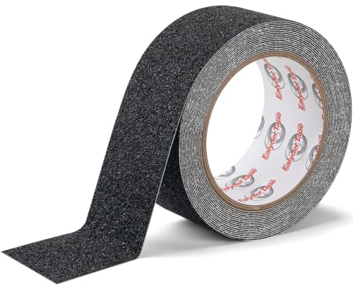 Ealyder Tape Ruban Antidérapant Noir 5cm x 5m – Ruban antidérapant Solide, Bande de Sécurité Adhésive pour Escaliers, Marches, Rampes et Sols Glissants, Intérieur & Extérieur, Autocollant