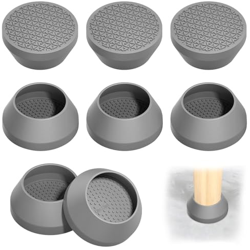 Gykutix 8 Pièces Patins de Meubles Antidérapants en Caoutchouc, 70mm Protection Pied de Chaise pour Lit Armoire Canapé Chaise Table (Adapté:50-63mm)