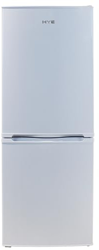 HYE Fridge Freezer - Small 60/40 Freestanding Fridge Freezer, 134.5cm Height, 47.6cm Width, 137L Capacity, Quiet 38 dB Operation, Suitable for Couples & Families, White - RF01FF137W24