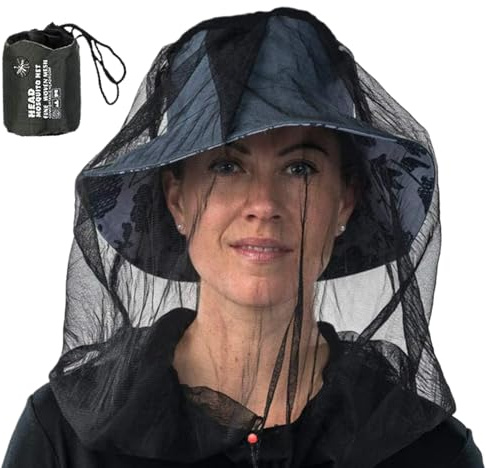 Gorro Antimosquitas sobre Gorro con cordón Ajustable Suave, Grande y Largo