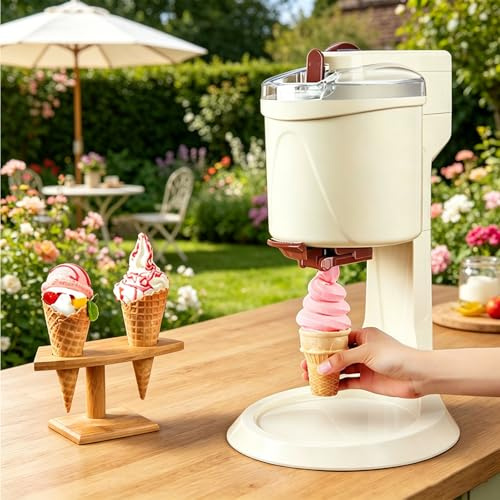 Máquina De Helado Suave De 1 Litro Para El Hogar, Mini Máquina Automática Con Recipiente Interior Extraíble Y Lavable, Preparador De Postres Cremosos De Frutas Para Restaurantes