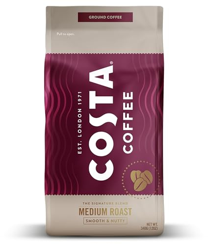 Costa Signature Blend Medium Roast Ground Coffee, 12 oz each, Rainforest Alliance Certified