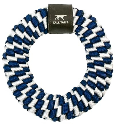 Tall Tails Navy Braided Ring Toy for Dogs - Perfect for Fetch and Tug Play!