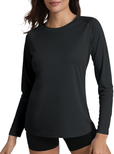MAGCOMSEN UV Shirt Damen Langarmshirt Sport Shirts Longsleeve Basic Laufshirt Wandershirt Sommer T-Shirt Fitness Tops