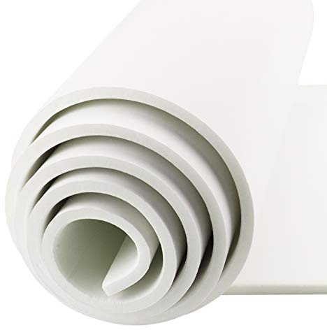 Rouleau de Mousse Autocollante Plaque de Mousse de Néoprène Multifonction Anti Vibrations Antidérapantes Protège Vos Meubles et Plancher Tapis de DIY Facile à Couper (Blanc, 300mm x 6mm x1.5m)