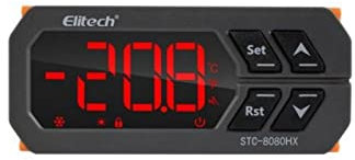 Elitech STC-8080HX Double Relai 200-240V Thermostat avec Sonde,Refroidissement et Chauffage Thermostat Terrarium Reptile Incubateur,Couveuse,Frigo,Chauffe Eau Aquarium Regulateur de Temperature