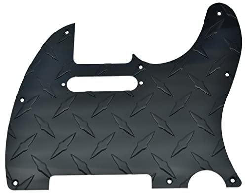 KAISH 8-Loch-Metall-Diamantplatte, moderner Stil, Tele-Schlagbrett, Aluminium, TL-Kratzplatte, passend für amerikanische/mexikanische FD-Telecaster, Schwarz