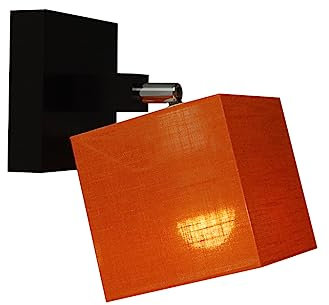 alfalux Wandlampe LK1ORDPR aus Holz dreh- und schwenkbar Wandstrahler Wandleuchte für Wohnzimmer Schlafzimmer Treppenhaus Flur Lampe Leuchte (ORANGE)