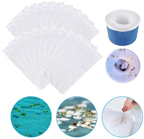 LdawyDE Pool Skimmer Socken, 20 Pcs Pool Skimmersocke Wiederverwendbar Filtersocken Skimmer Poolsocken Nylon Skimmernetz Saver Socke für Pool Filter Skimmer Korb Schwimmbadzubehör
