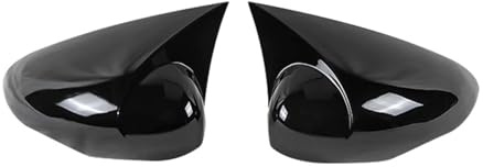 TIUEO Ricambio Specchietti Esterni per Ford Fiesta Mk7 2008-2016 2017 Calotta Specchietto Retrovisore a Sinistra Destra Coperchi a Specchio Laterale Accessori Auto Tuning,1 Pair Glossy Black