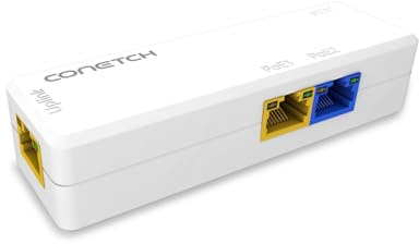 Extendeur PoE 3 Ports | 1 PoE+, 1 PoE++ 60 W, 1 de Liaison Montante | IEEE802.3af/at/BT | Prise en Charge de la Cascade à 3 Niveaux | Conception 1 entrée/2 Sorties pour l'extension du réseau