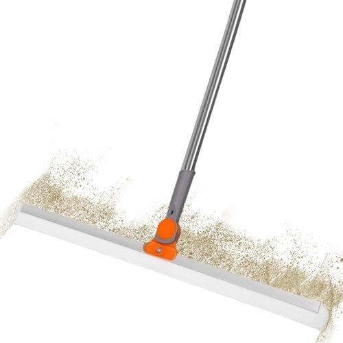 Rascador de suelo de silicona retráctil, raspador de silicona, escoba ajustable, rasqueta de suelo con mango largo, multifuncional giratorio para baño, limpieza de suelo para baño