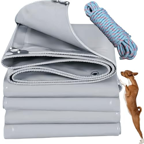 YANFEILI Bâche de Protection Textile Haut de Gamme,5x5m 520g/m² bâches PVC Disponible dans Dimensions,Couleur : au Choix Bâche de Protection,Housse pour Bateau,Bâche pour Bois,Gris