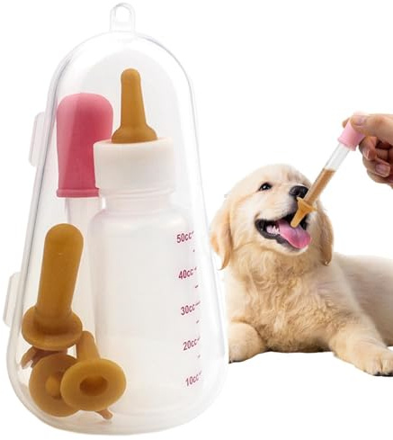 Botella de alimentación para Mascotas, Botella de Leche Transparente para Gatitos, alimentador de Leche para Gatitos, alimentador de Botella de alimenticio, Suministros para Gatitos y Cachorros