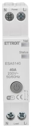IXTRIMA Universal Tuya Smart WiFi-brytare, strömförbrukningsmätning och överbelastningsskydd, 40A, 230 Vac, enfas, fjärrkontroll, programmerbar. Alexa, Google. 1 enfas Din moduler
