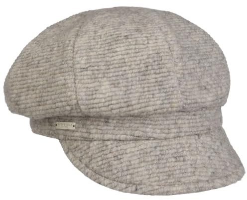 Seeberger Davena Ballonmütze Schirmmütze Schildmütze Newsboy Cap Damen - mit Schirm, Schirm Herbst-Winter Winter - One Size hellgrau