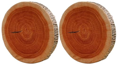 Ancsttu Baumstamm Kissen, 2 Stück Dekoratives Rundes Kissen Kreative 3D Weiches Wurfkissen Sitzkissen Für Camping Zelt Schlafzimmer Hotel Wohnbereich Boden, 39cm