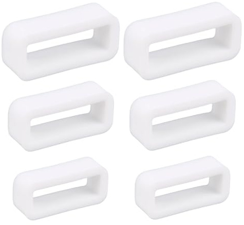 Gosknor 6pcs Passant Bracelet Montre, 14mm 16mm 18mm Attache pour Bracelet de Montre en Silicone pour Montres Sport Intelligentes(Blanc)
