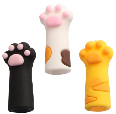 Cabilock 3 pièces Manchons Silicone Patte de Chat pour Ciseaux à Cuticules Protection Outils de Manucure