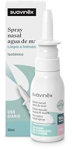 Suavinex, Spray Nasal para Bebés con Agua de Mar, Spray Pediátrico, Apto Recién Nacidos, Isotónico, para la Higiene Diaria, para Lavados Nasales, Limpia e Hidrata, Fuerza Suave, 100% Natural, 30 ml