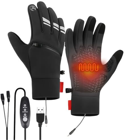 Beheizte Handschuhe für Damen | wasserdicht, wiederverwendbar, Touchscreen im Winter | beheizte Winterhandschuhe | für Jagd, Wandern, Golf, Arbeit, Motorrad, Outdoor, Büro, Skifahren
