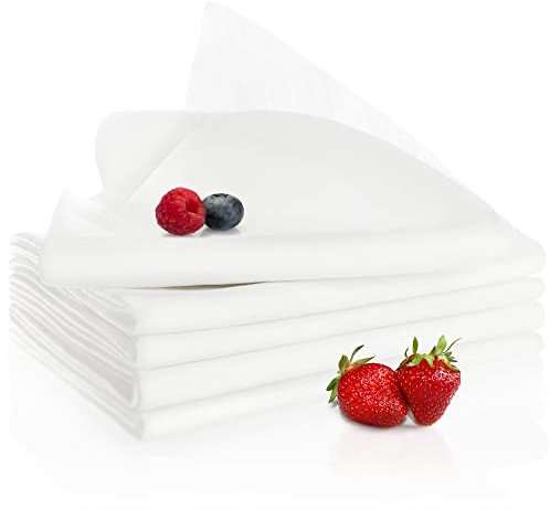 com-four® 5x Seihtuch, Passiertuch und Knödeltuch, klassische feingewebte Tücher in Weiß, wiederverwendbar, hohe Reißfestigkeit selbst bei hoher Feuchtigkeit (05 Stück - weiß)