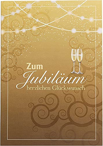 Libetui Cards Jubiläumskarte A5 Gold – Glückwunschkarte zum Jubiläum | Für Firmenjubiläum, Unternehmensgründung, Verein, Mitgliedschaft, Dienstjubiläum & Hochzeitstag – Made in Germany