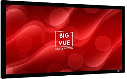 BIG VUE 120 Fixed Frame Projector Screen UST/Short Throw/Standard Compatible 16:9 4K/8K Ultra HD HDR Wide Viewing Angle Active 3D PVC Slim Aluminum Frame Wall Mount for Home Theater & Office - White