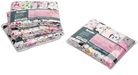Sensillo Musselin für Neugeborene, 100% weiche Baumwolle, 5-teiliges Set, 70 x 80 cm, enthält Keine Schadstoffe (Bambina)