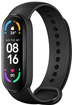 Xiaomi Mi Smart Band 6 1,56 AMOLED Display Bluetooth Fitness Aktivitätstracker, SpO2 Tracking Schlaf- und Pulsüberwachung, 30 Trainings Modi, 14 Tage Batterielaufzeit, 5ATM, Globale Version，Schwarz