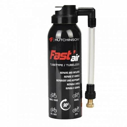 HUTCHINSON - Fast'Air - Spray antiforatura pneumatici - Ripara e gonfia - Riparazione express in 90 secondi - Per pneumatici da strada, MTB e da città (Tubetype e Tubeless) - 125 ml