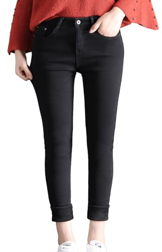 joyvio Pantalones Vaqueros de Invierno para Mujer Pantalones Ajustados Gruesos con Forro de Lana Slim Stretch Warm Jeggings