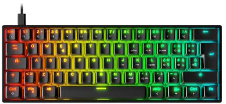 Oversteel - KOVAR Tastiera da gioco USB, compatta al 60%, retroilluminata RGB, interruttore meccanico Outemu Blue, Anti-Ghosting, layout Italiano PC/MAC/Android